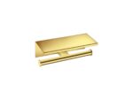 Double Toilet Roll Holder with cover PVD Golden Brass Polished SANCO