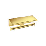 Double Toilet Roll Holder with cover PVD Golden Brass Polished SANCO