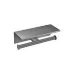 Double Toilet Roll Holder with cover PVD Gun Metal Brushed SANCO