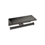 Double Toilet Roll Holder with cover PVD Gun Metal Polished SANCO