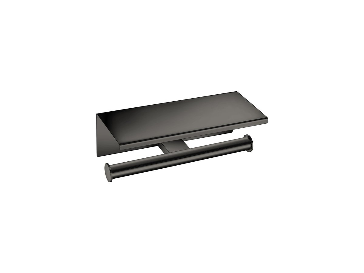 21827-PVD-05PL Double Toilet Roll Holder with cover PVD Gun Metal Polished SANCO - Image 1
