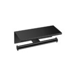 Double Toilet Roll Holder with cover Μαύρο Ματ SANCO