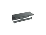 Double Toilet Roll Holder with cover Ανθρακί Grain SANCO