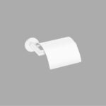 Toilet Roll Holder with cover Λευκό Ματ SANCO