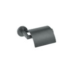 Toilet Roll Holder with cover Ανθρακί Grain SANCO
