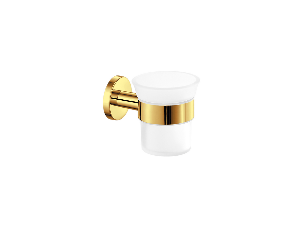 25901-PVD-02PL Glass Holder wall Mounted PVD Golden Brass Polished SANCO - Image 1