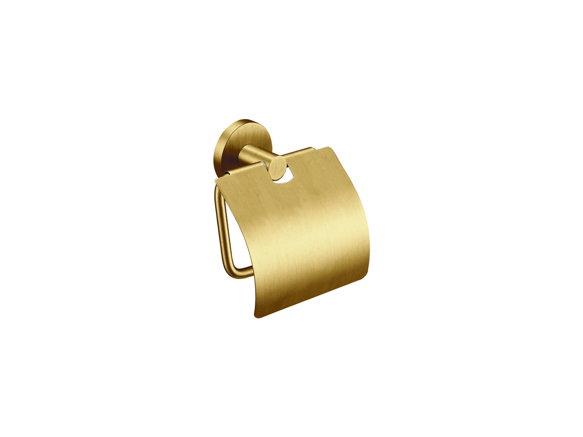 25917-PVD-02BR Toilet Roll Holder with cover PVD Golden Brass Brushed SANCO - Image 1