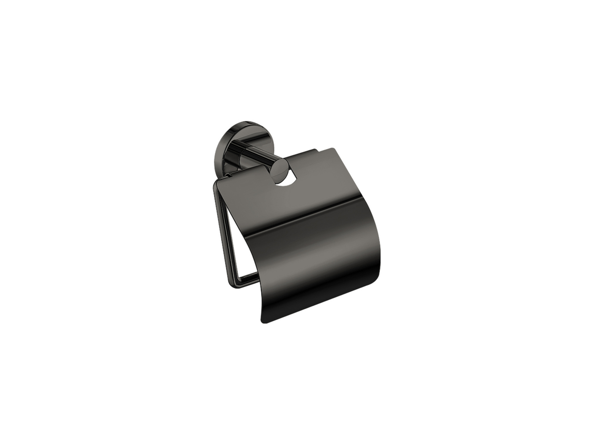 25917-PVD-05PL Toilet Roll Holder with cover PVD Gun Metal Polished SANCO - Image 1