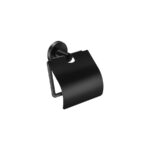 Toilet Roll Holder with cover Μαύρο Ματ SANCO