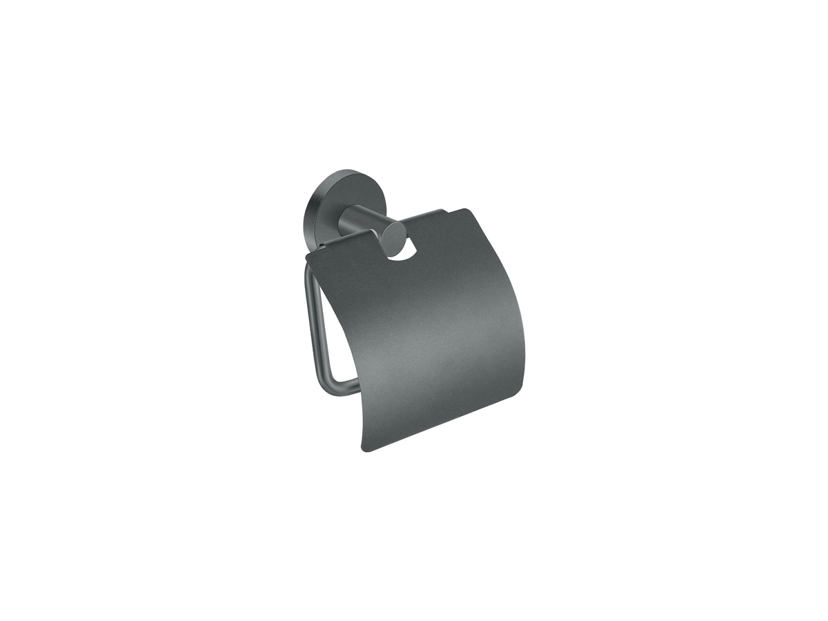 25917-Μ118 Toilet Roll Holder with cover Ανθρακί Grain SANCO - Image 1