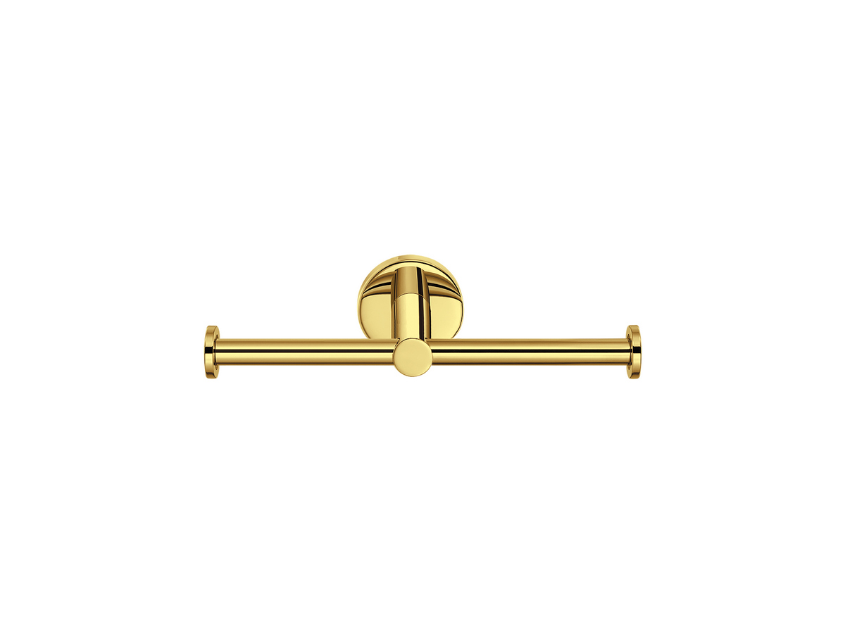 25926-PVD-02PL Double Toilet Roll Holder PVD Golden Brass Polished SANCO - Image 1