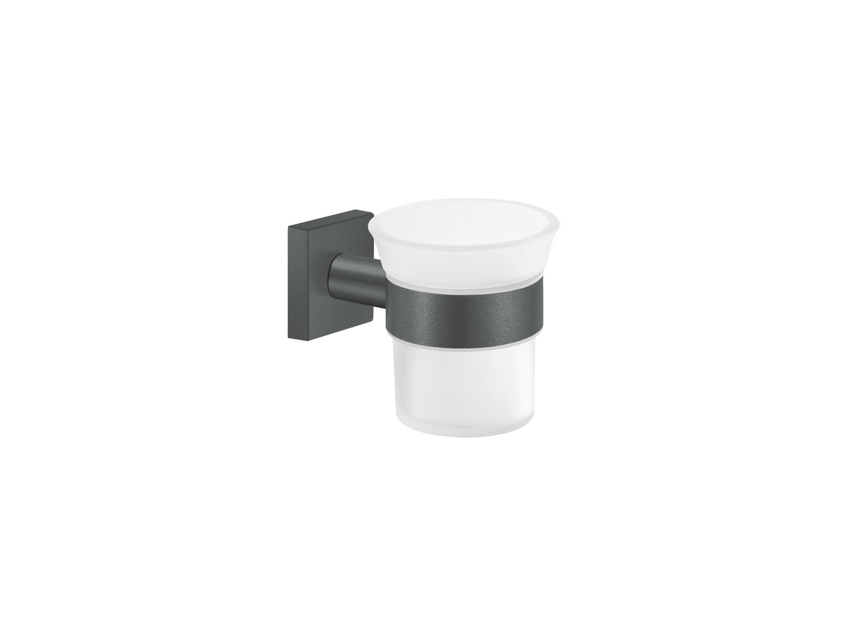 26701-Μ118 Glass Holder wall Mounted Ανθρακί Grain SANCO - Image 1