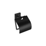 Toilet Roll Holder with cover Μαύρο Ματ SANCO