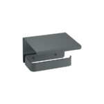 Toilet Roll Holder with cover Ανθρακί Grain SANCO