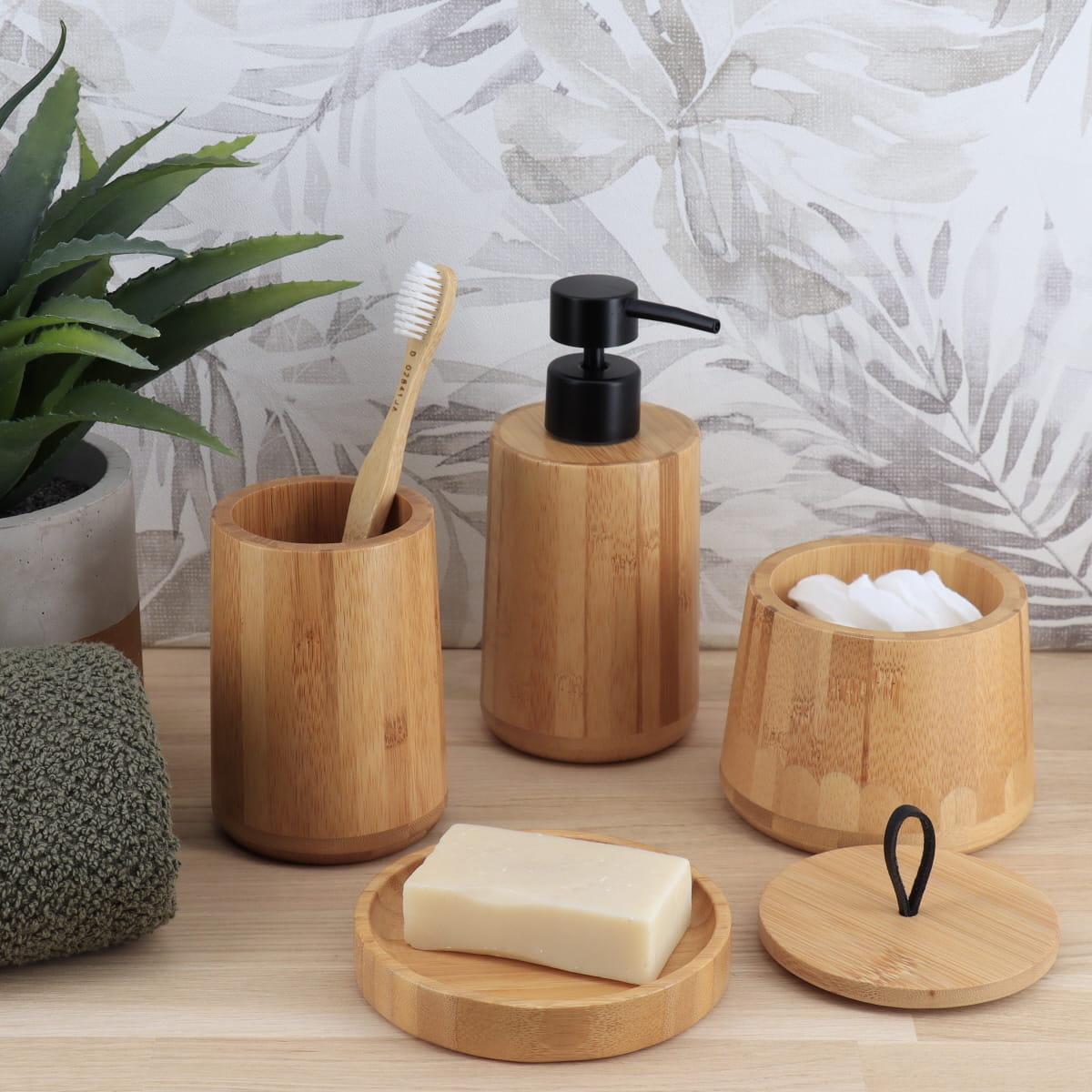 6369 Σετ 3 τεμάχια αξεσουάρ μπάνιου bamboo - Image 1