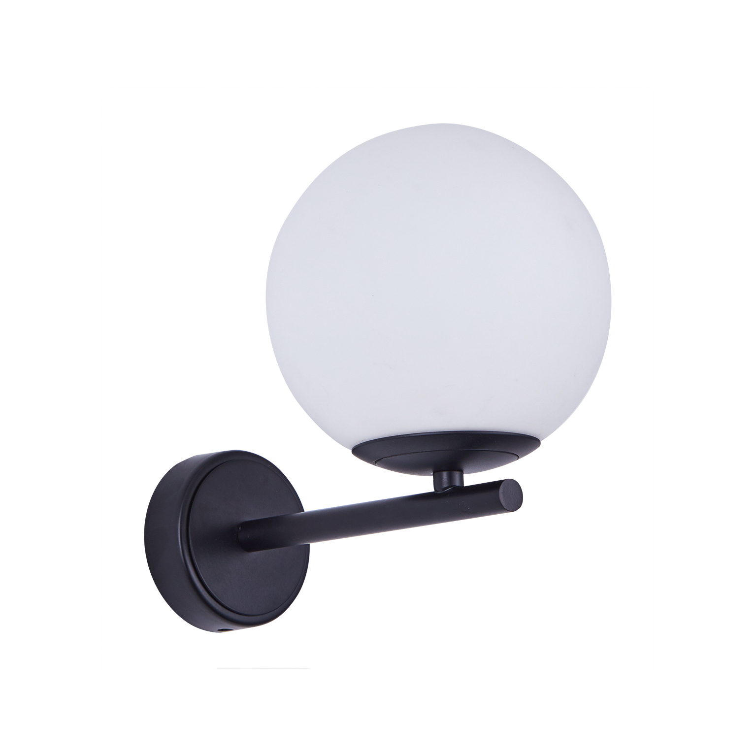 77-8287 SE21-BL-22 FLAKE BLACK WALL LAMP OPAL GLASS Β1 - Image 1