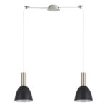 SE21-NM-4-NM2-MS2  ADEPT TUBE Nickel Matt Pendant Black Metal Shade+