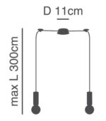 SE21-BL-4-BL2  ADEPT TUBE Black Pendant+ - Image 2