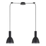 SE21-BL-4-BL2-MS2 ADEPT TUBE Black Pendant Black Metal Shade+