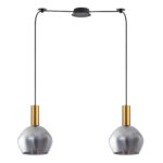 SE21-GM-4-BL2-GL2  ADEPT TUBE Gold Matt Pendant Smoked Glass+