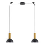 SE21-GM-4-BL2-MS3  ADEPT TUBE Gold Matt Pendant Black Metal Shade+