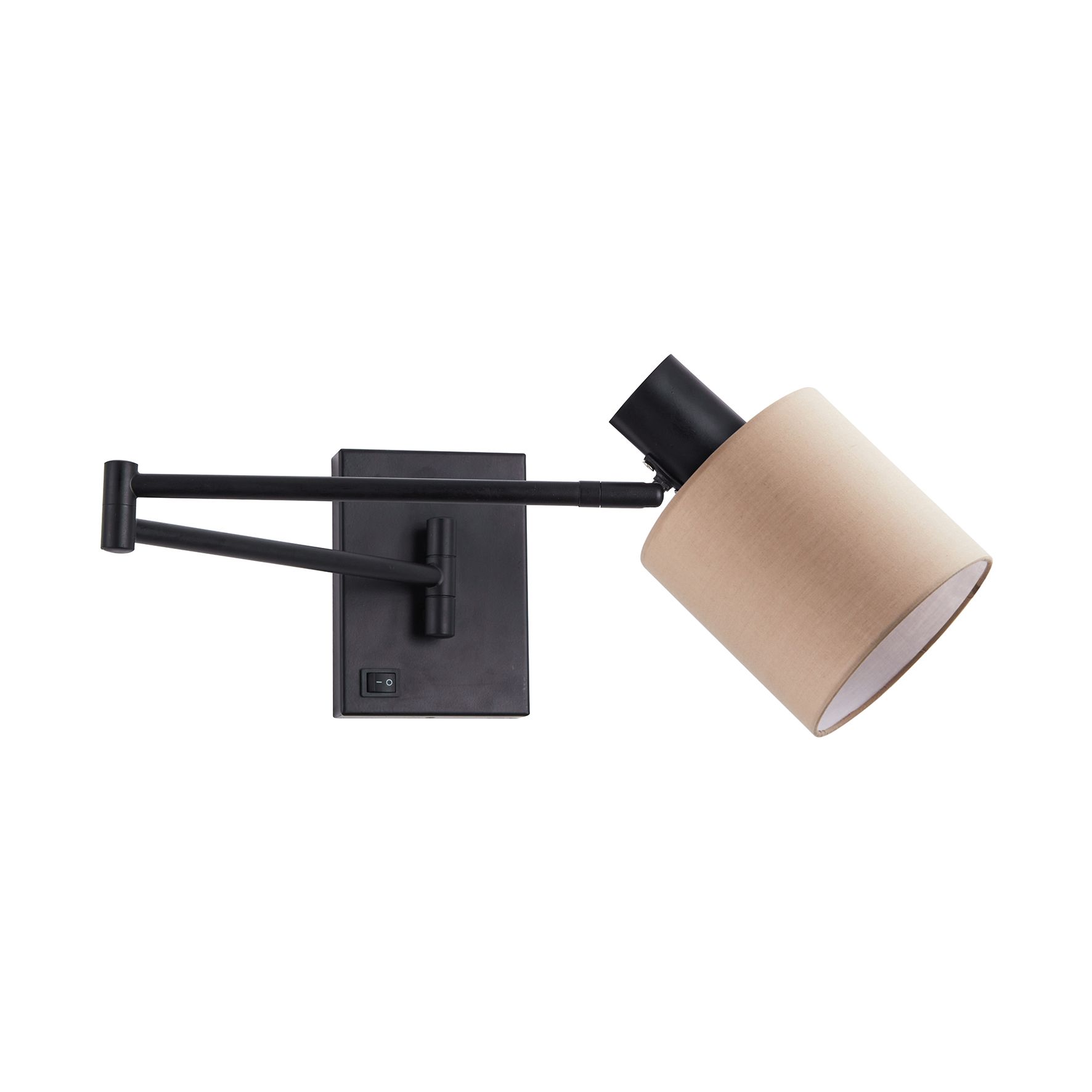 77-8874 SE21-BL-52-SH3 ADEPT WALL LAMP Black Wall Lamp with Switcher and Brown Shade+ - Image 1