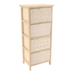 Συρταριέρα MDF με 4 Συρτάρια 37.5x27.5x86cm Μπεζ με Σχέδια MRShome