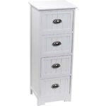 Συρταριέρα MDF με 4 Συρτάρια Λευκή 35x30x90cm MRShome
