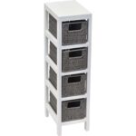 Συρταριέρα με 4 Συρτάρια MDF Γκρι/Λευκή 17x24x65cm MRShome