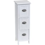 Συρταριέρα MDF με 3 Συρτάρια Λευκή 25x25x77cm MRShome