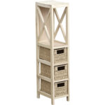 Έπιπλο MDF με 1 Ράφι και 3 Συρτάρια Μπεζ 17x24x82cm MRShome