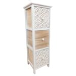 Συρταριέρα MDF/Ξύλινη με 3 Συρτάρια Καφέ/Λευκή 25x25x77cm MRShome