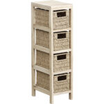 Συρταριέρα MDF με 4 Συρτάρια 17x24x65cm Μπεζ MRShome