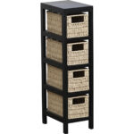 Συρταριέρα MDF με 4 Συρτάρια 17x24x65cm Μπεζ/Μαύρο MRShome