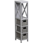 Έπιπλο MDF με 1 Ράφι και 3 Συρτάρια Γκρι 17x24x82cm MRShome