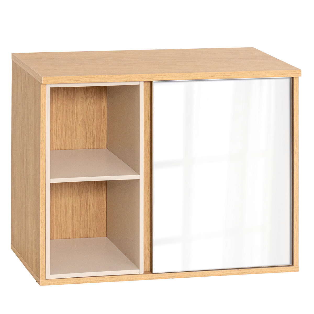 9903824 Έπιπλο Μπάνιου με Καθρέπτη 60x20x45cm Μπεζ/Λευκό MRShome - Image 1