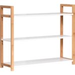 Έπιπλο από Bamboo με 3 Ράφια MDF Καφέ/Λευκό 64x20x53cm MRShome