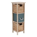 Έπιπλο MDF με 3 Συρτάρια από Υάκινθο 25x25x77cm Μπεζ/Λαδί MRShome