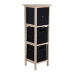 Συρταριέρα MDF με 3 Συρτάρια 25x25x77cm Φυσική/Μαύρη MRShome