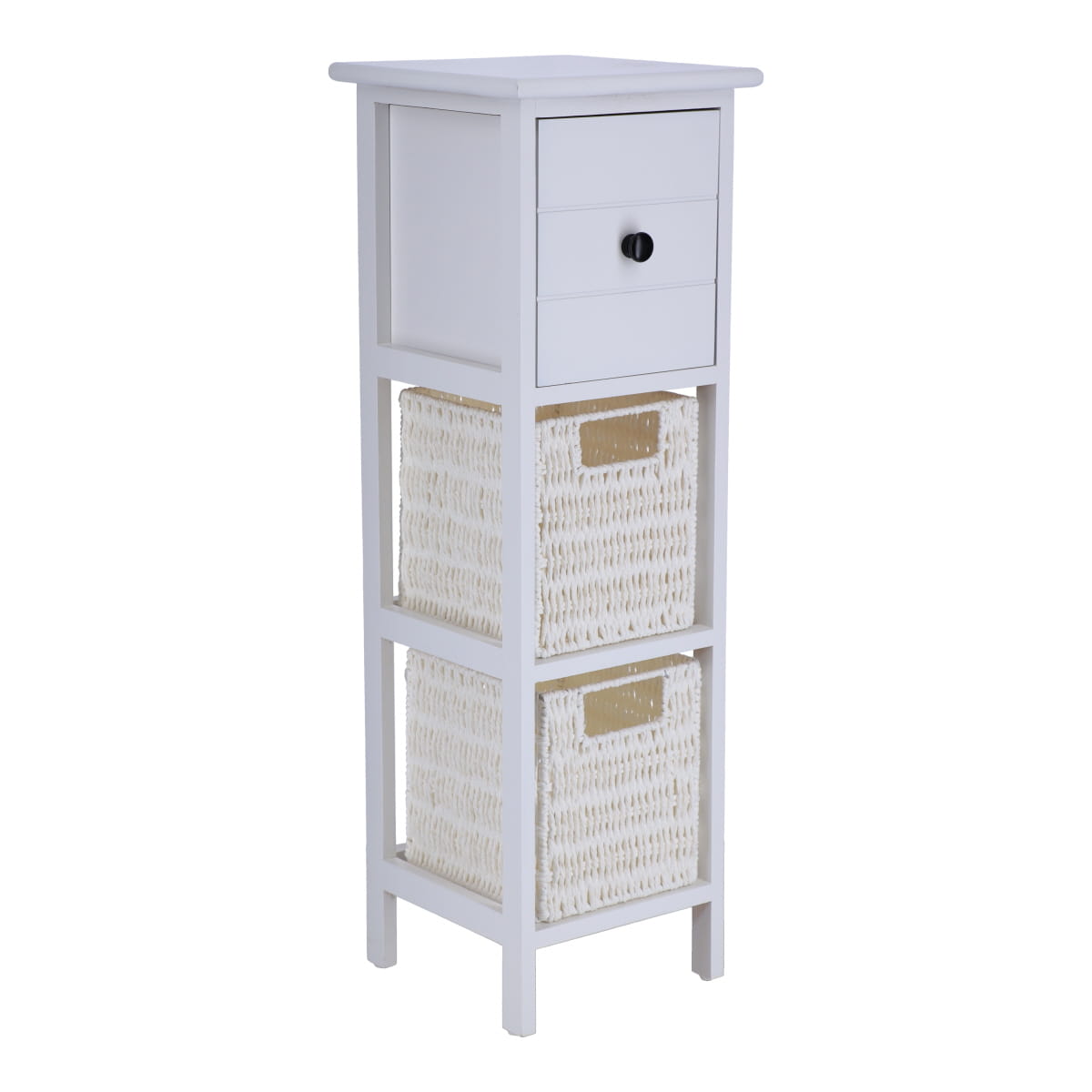 9996 Συρταριέρα MDF με 3 Συρτάρια 25x25x77cm Λευκή MRShome - Image 1