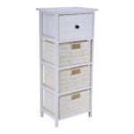Συρταριέρα Λευκή MDF με 4 Συρτάρια 37.5x27.5x86cm MRShome