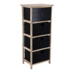 Έπιπλο MDF με 1 Ράφι και 3 Συρτάρια 37.5x27.5x86cm Μαύρο MRShome