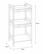 Ραφιέρα Μπάνιου με 3 Ράφια από Bamboo & MDF Natural/White MRShome - Image 4
