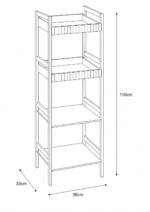 Ραφιέρα Μπάνιου με 4 Ράφια από Bamboo & MDF Natural/White 36x33x110cm MRShome - Image 5
