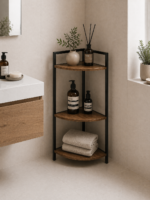 Γωνιακή Ραφιέρα με 3 Ράφια Iron/MDF 23.5x23.5x76cm MRShome - Image 2