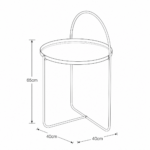 Side Table Μεταλλικό Φ40x65cm Black MRShome - Image 4