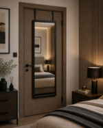 Κρεμαστός Καθρέπτης για Πόρτα από MDF 34x94cm Black MRShome - Image 3