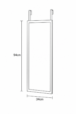 Κρεμαστός Καθρέπτης για Πόρτα από MDF 34x94cm Black MRShome - Image 4