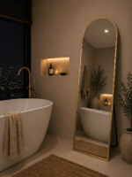 Επιδαπέδιος Καθρέπτης Αλουμινίου 150cm Gold MRShome - Image 2