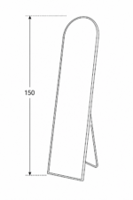 Επιδαπέδιος Καθρέπτης Αλουμινίου 150cm Black MRShome - Image 4